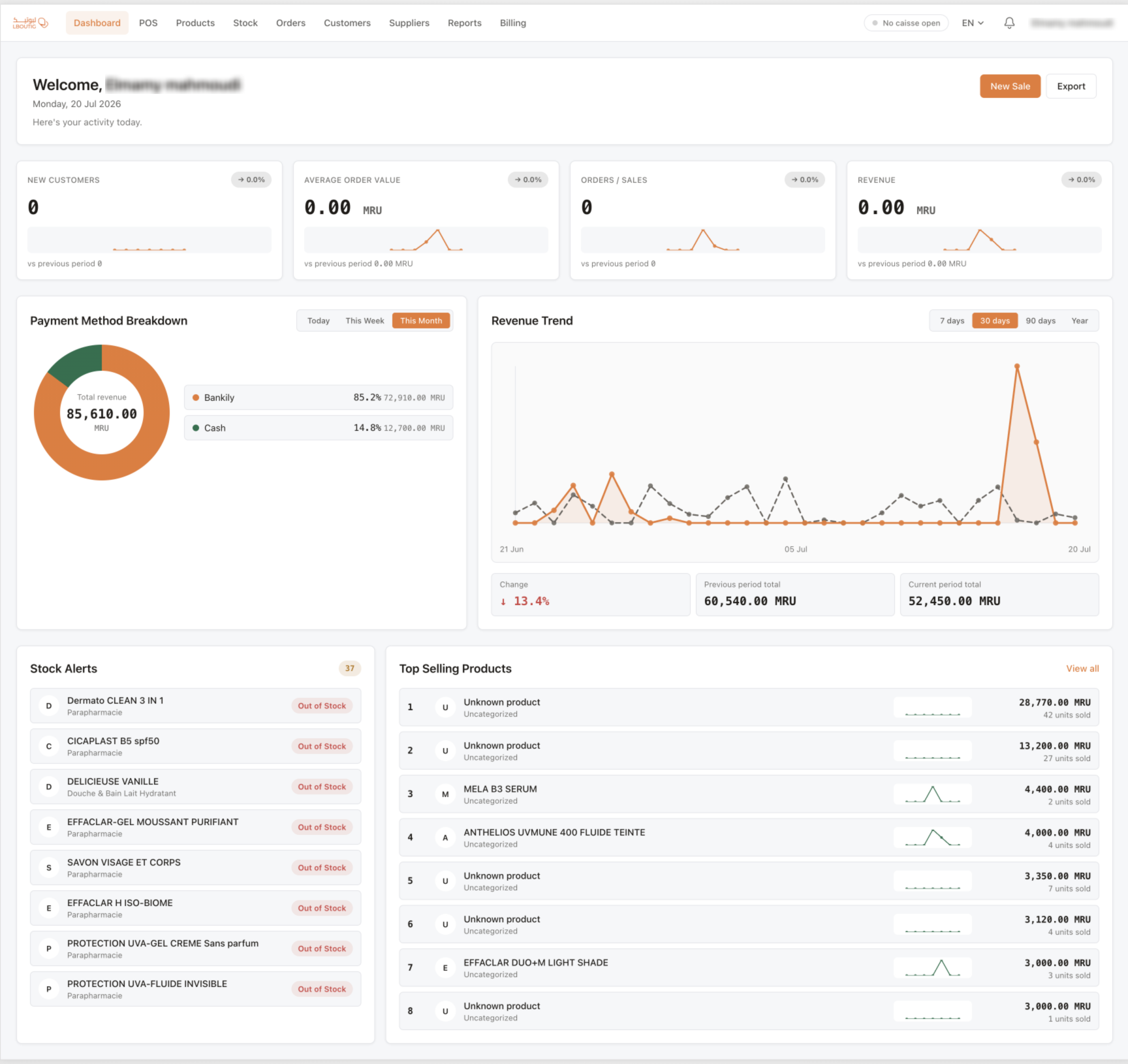 Flagship dashboard capture